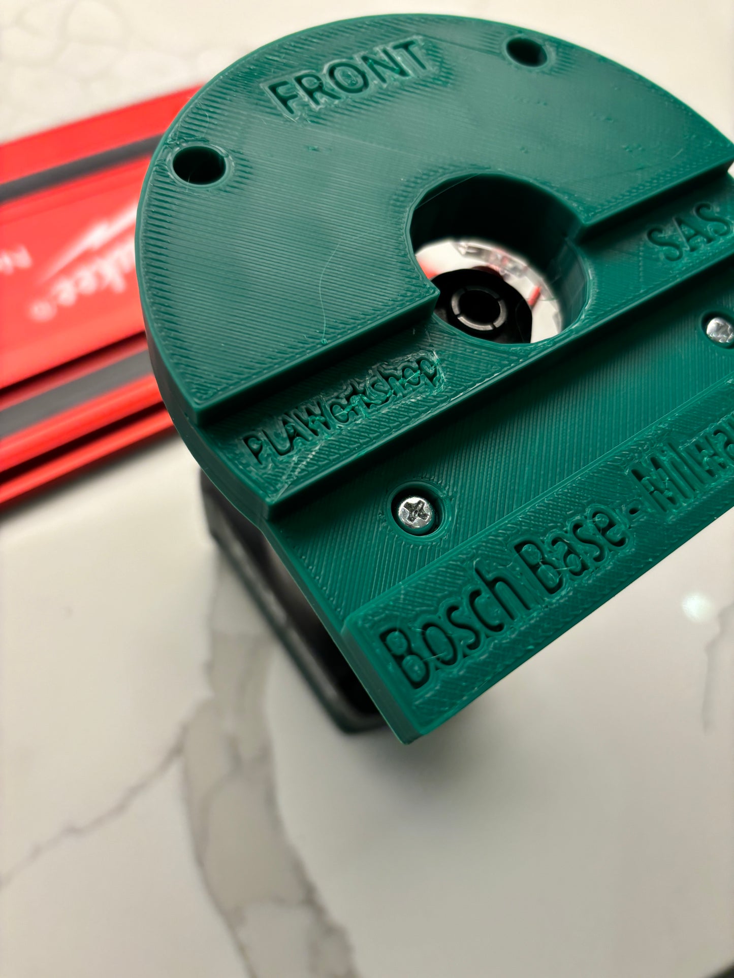 Bosch 18V-8 Advanced Trim Router Plunge Base Guide Rail Adapter to Milwaukee Track / Guide Rail