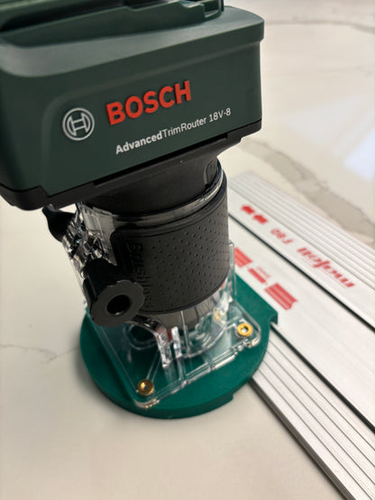 18V-8 Advanced Trim Router Plunge Base Guide Rail Adapter compatible with Mafell Track / Guide Rail