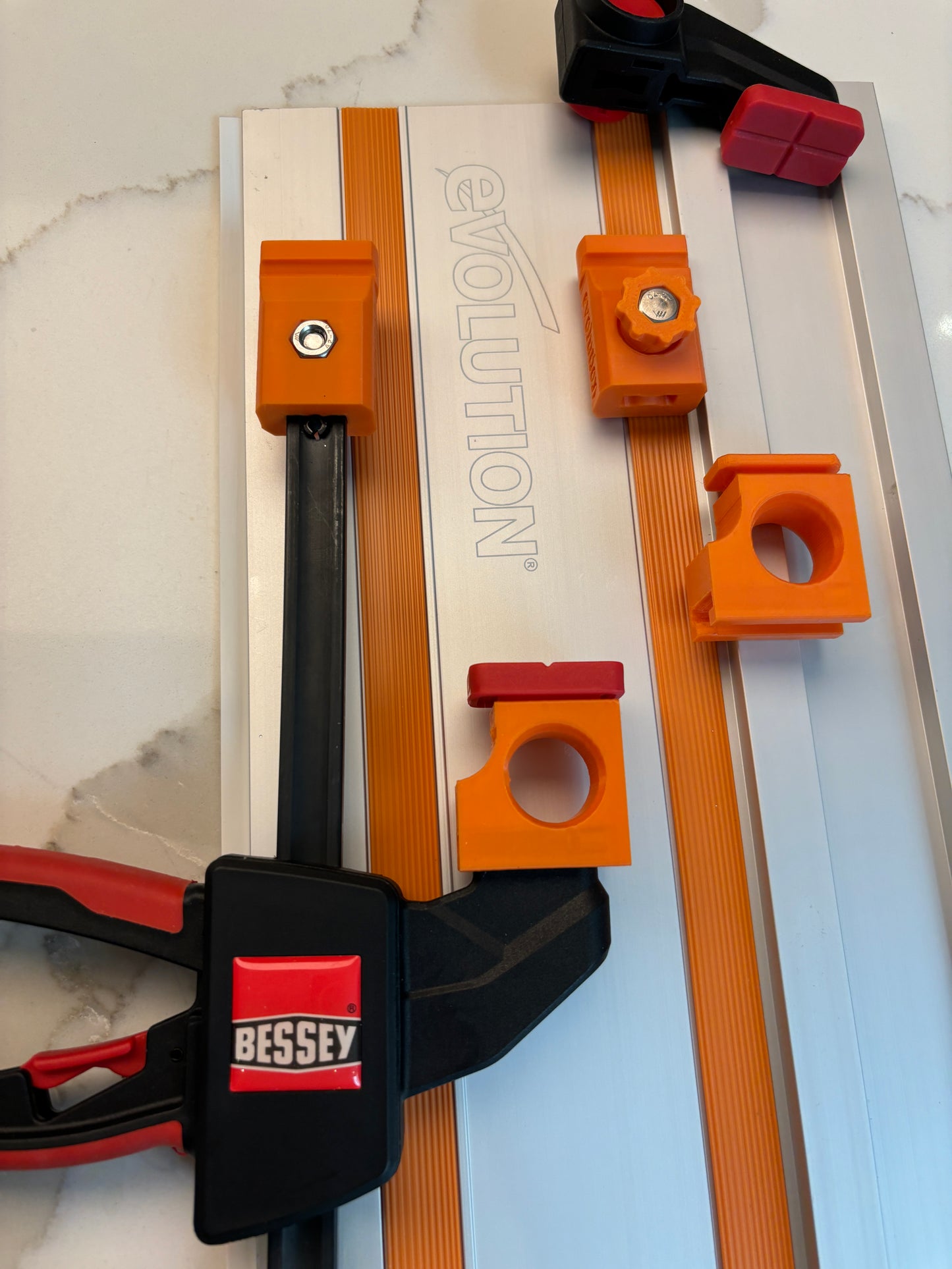 Evolution track saw guide rail clamp adaptor feet - to fit Bessey Clamp (PAIR) 2X