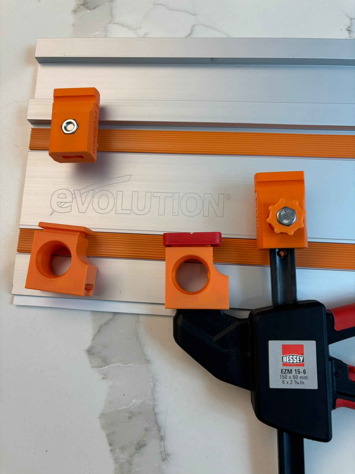 Evolution track saw guide rail clamp adaptor feet - to fit Bessey Clamp (PAIR) 2X