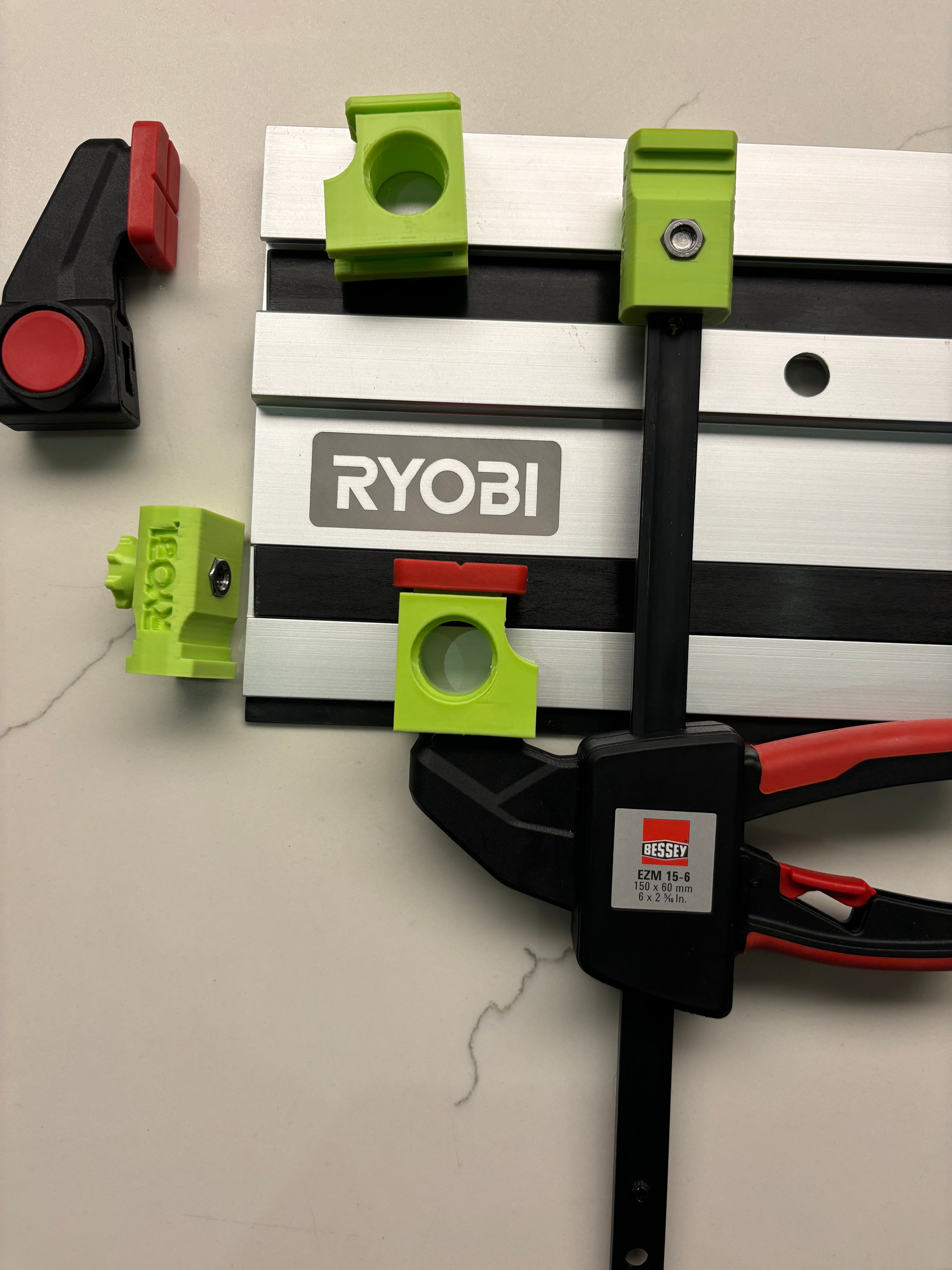 Ryobi track saw guide rail clamp adaptor feet - to fit Bessey Clamp (PAIR) 2x