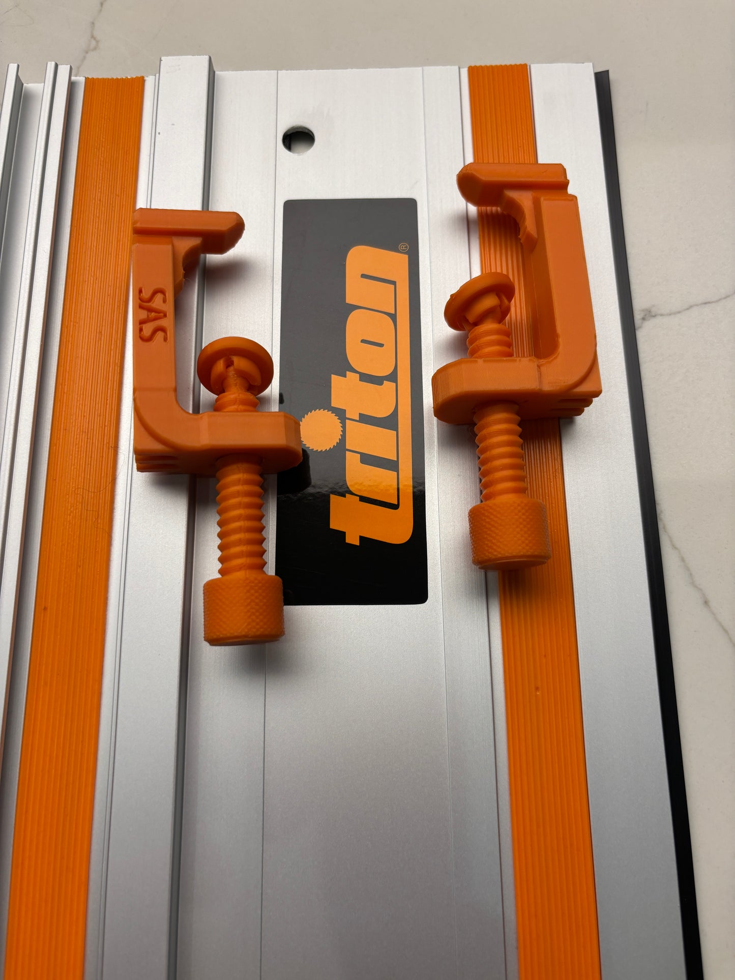 All in One Clamp G Style - Pair to fit Triton track saw guide rail - Complete