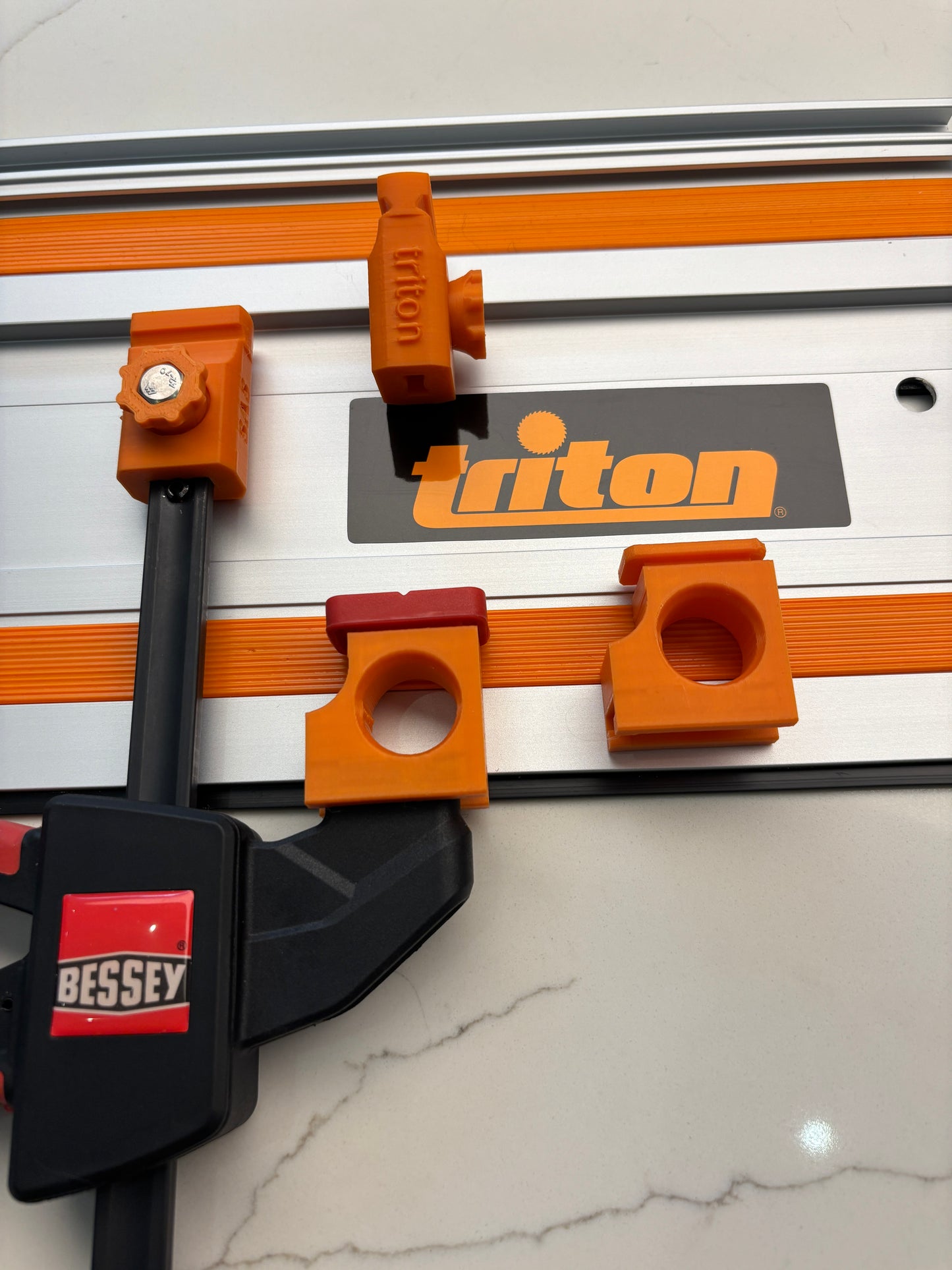 Triton track saw guide rail clamp adaptor feet - to fit Bessey Clamp (PAIR) 2X