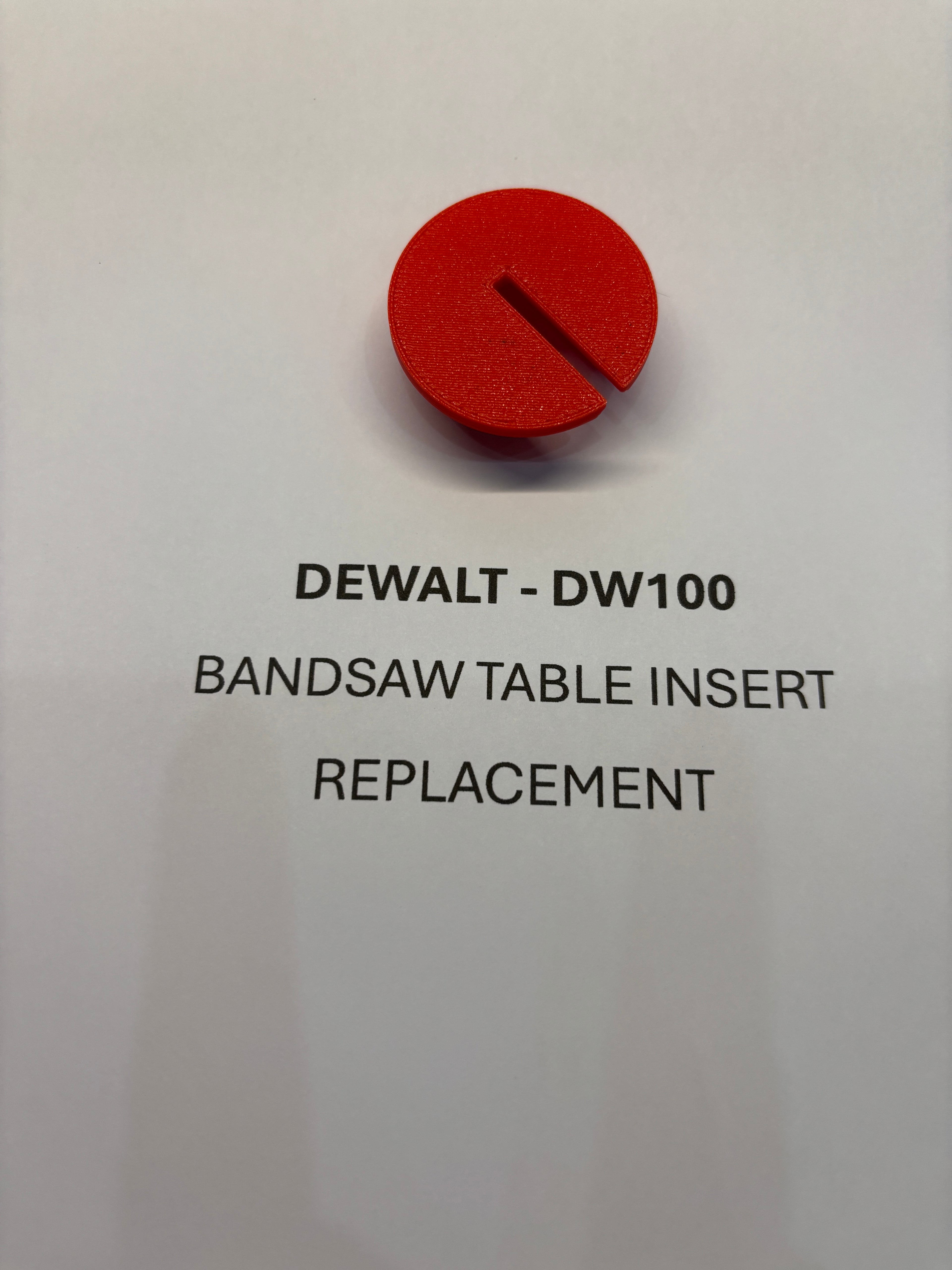 Replacement Bandsaw Table Insert to fit Dewalt DW100