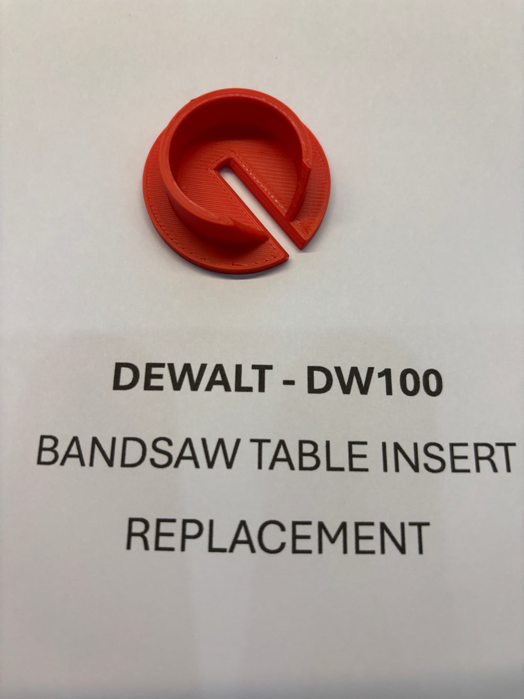 Replacement Bandsaw Table Insert to fit Dewalt DW100