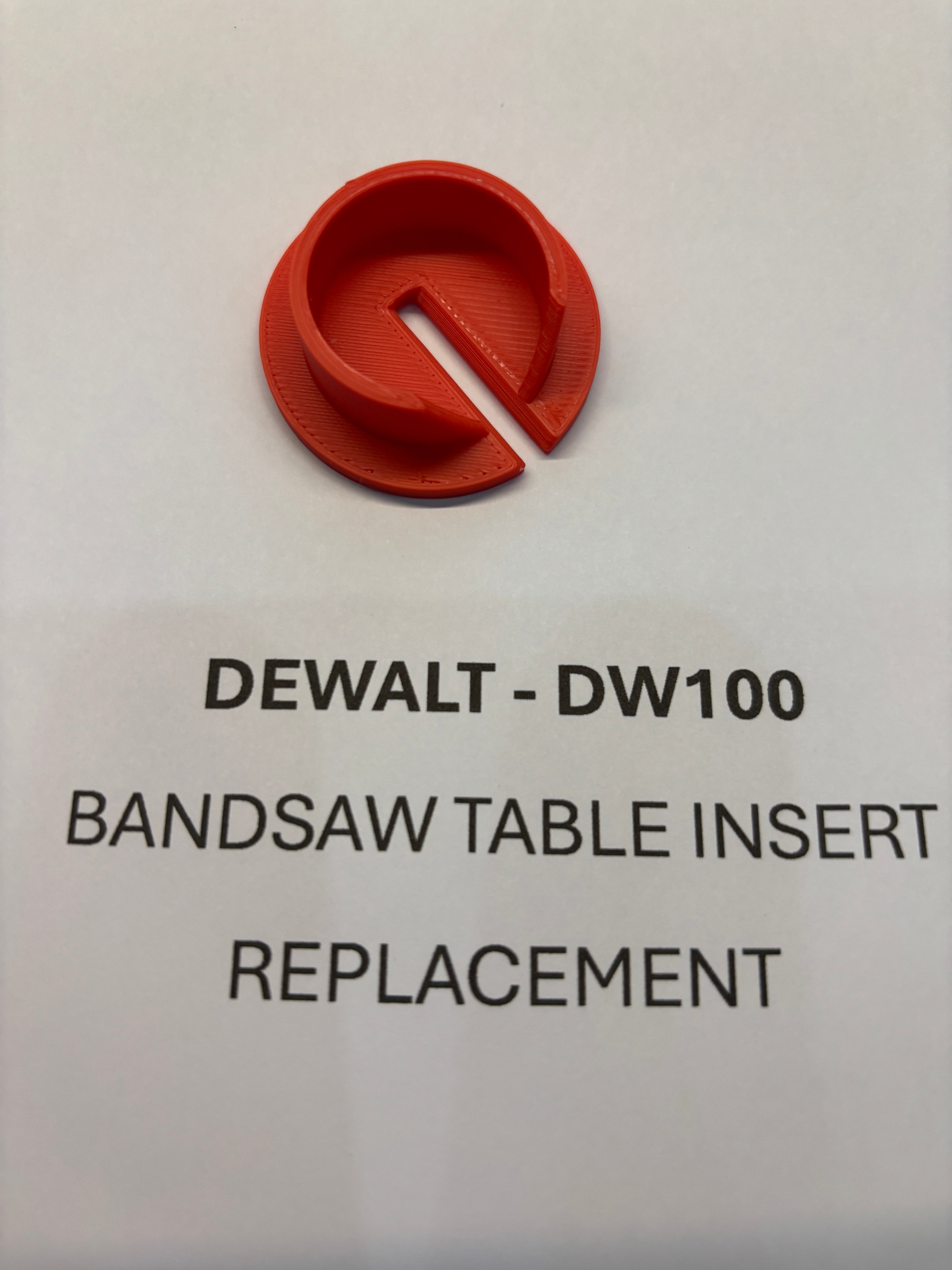 Replacement Bandsaw Table Insert to fit Dewalt DW100