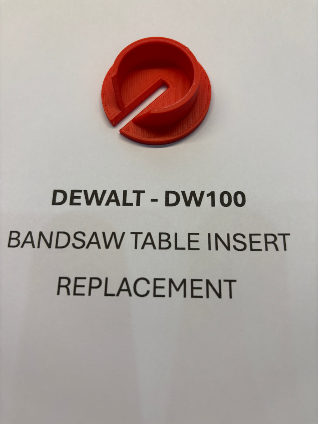 Replacement Bandsaw Table Insert to fit Dewalt DW100