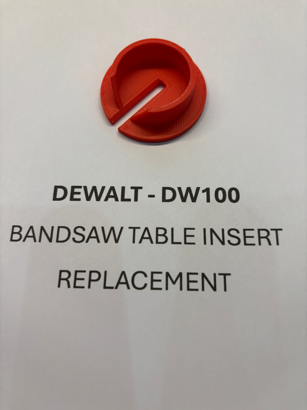 Replacement Bandsaw Table Insert to fit Dewalt DW100