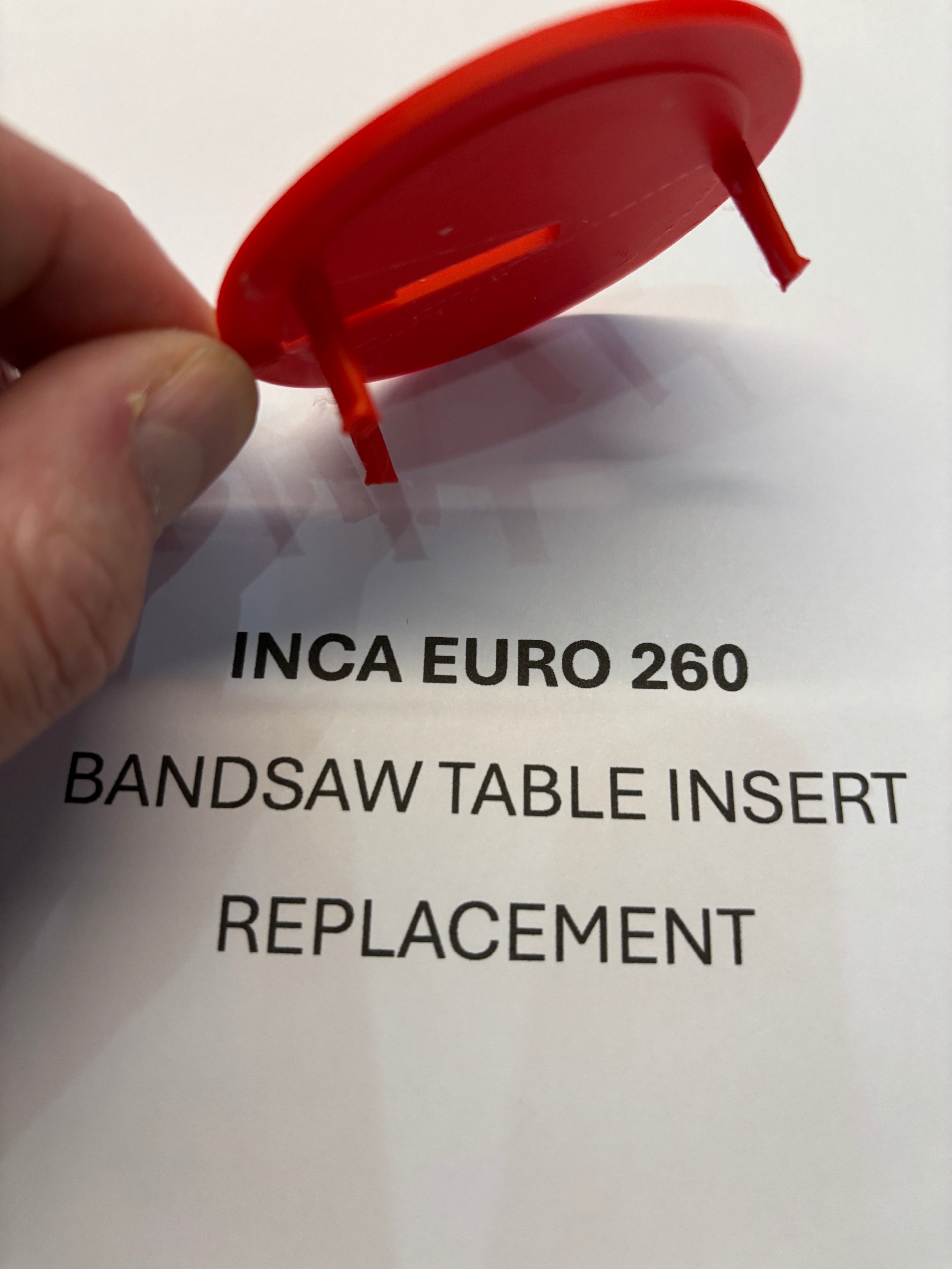 Replacement Bandsaw Table Insert to fit INCA EURO 260