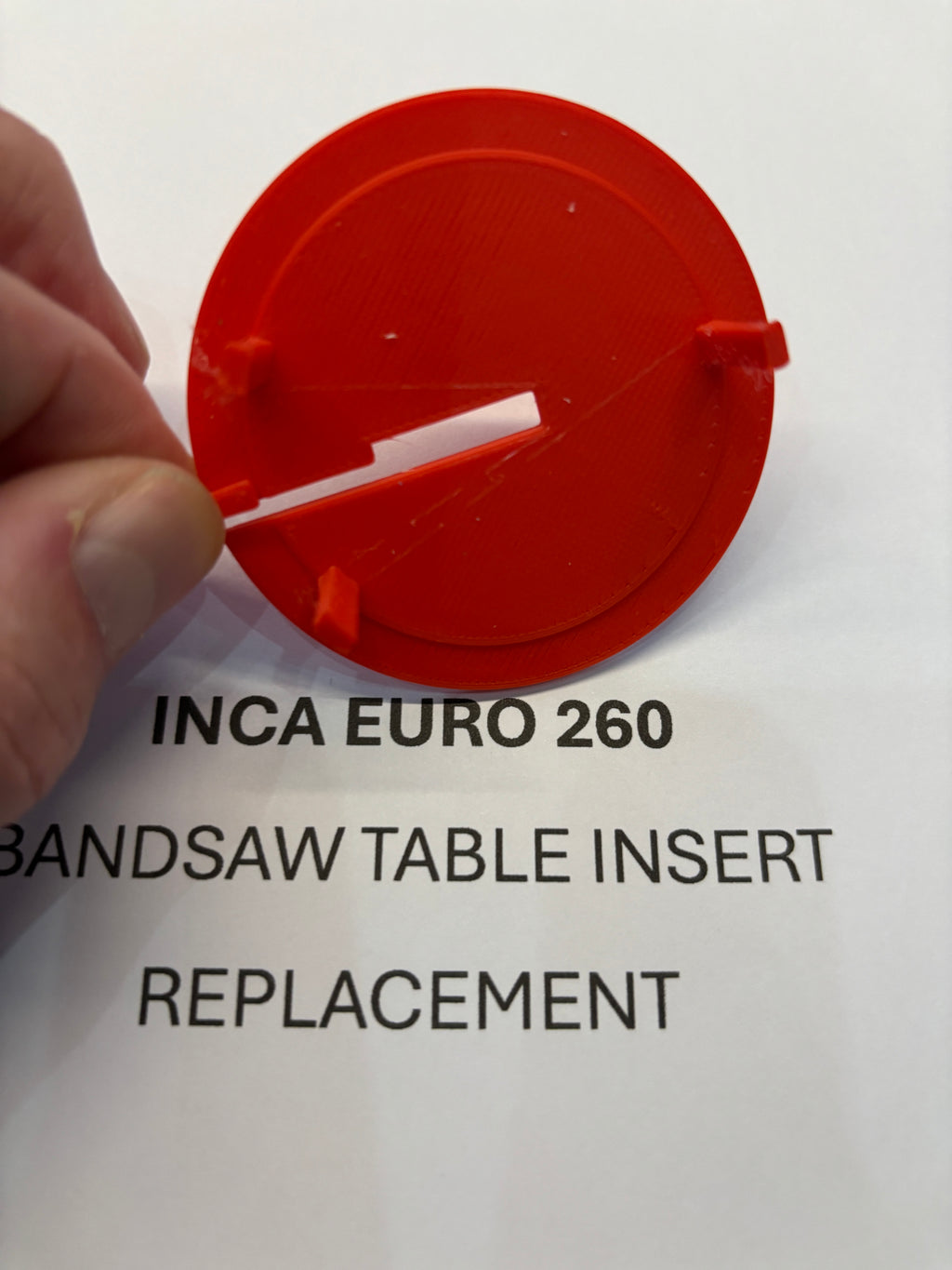 Replacement Bandsaw Table Insert to fit INCA EURO 260