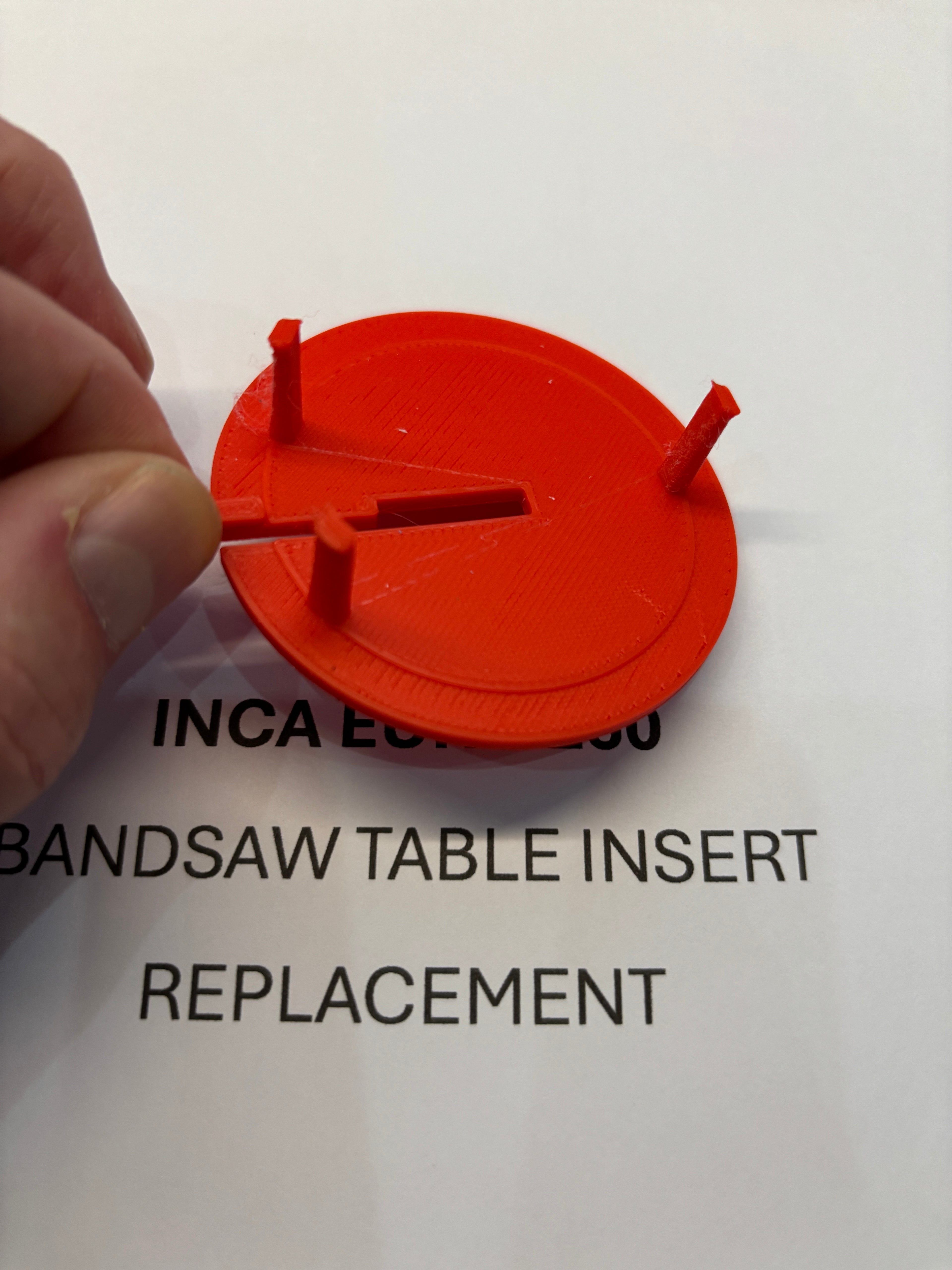 Replacement Bandsaw Table Insert to fit INCA EURO 260