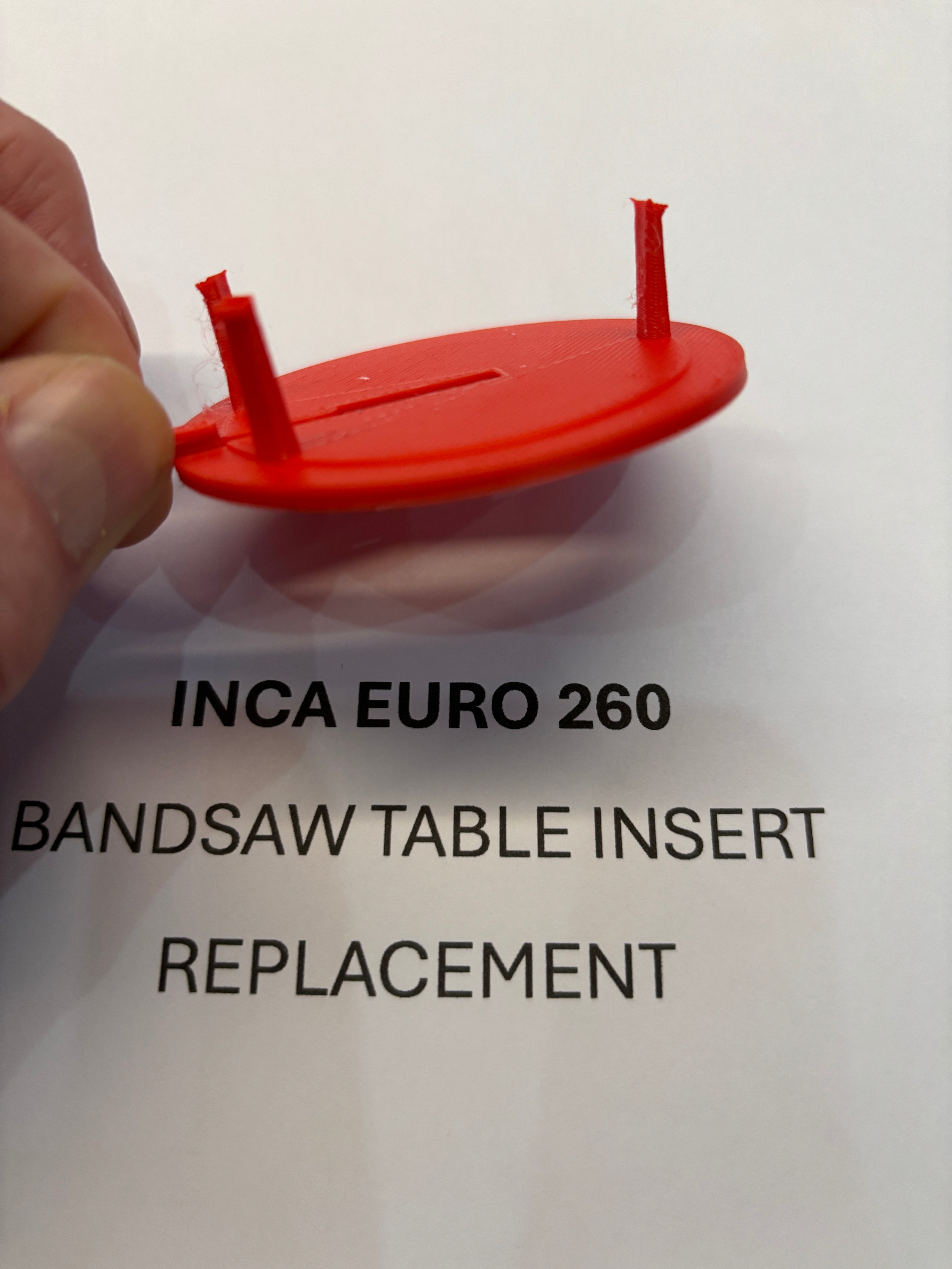 Replacement Bandsaw Table Insert to fit INCA EURO 260