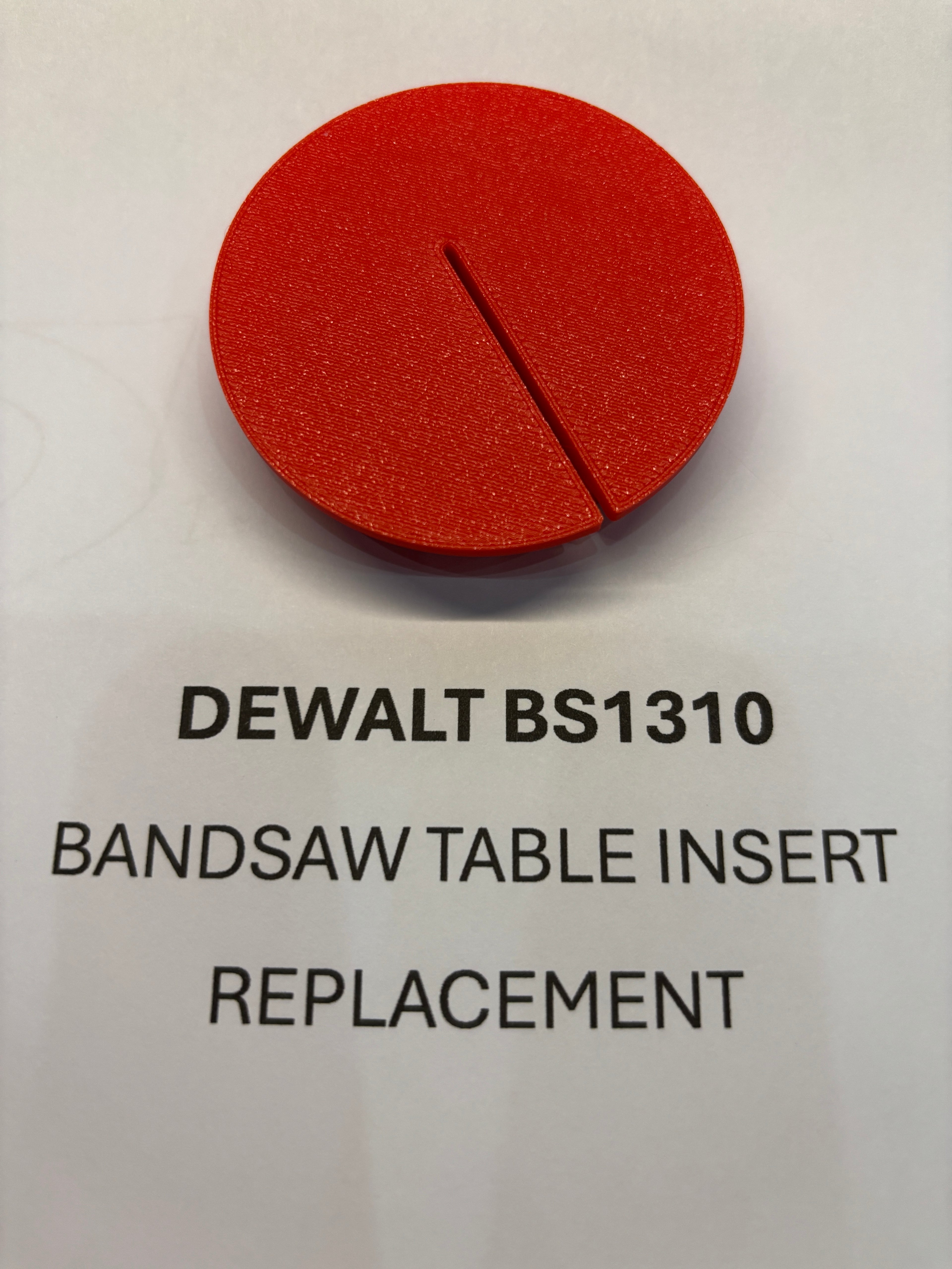 Replacement Bandsaw Table Insert to fit DEWALT BS1310