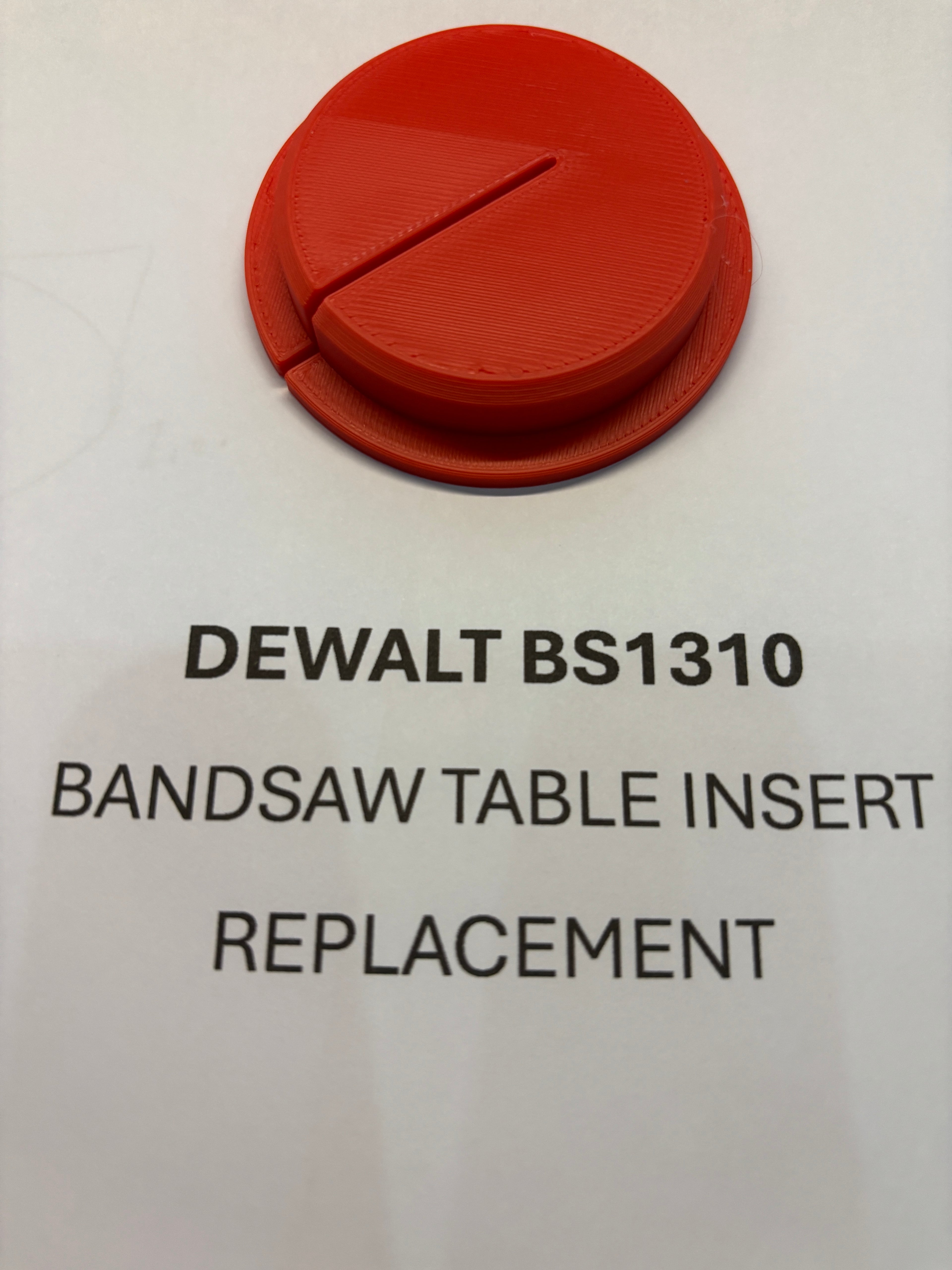 Replacement Bandsaw Table Insert to fit DEWALT BS1310