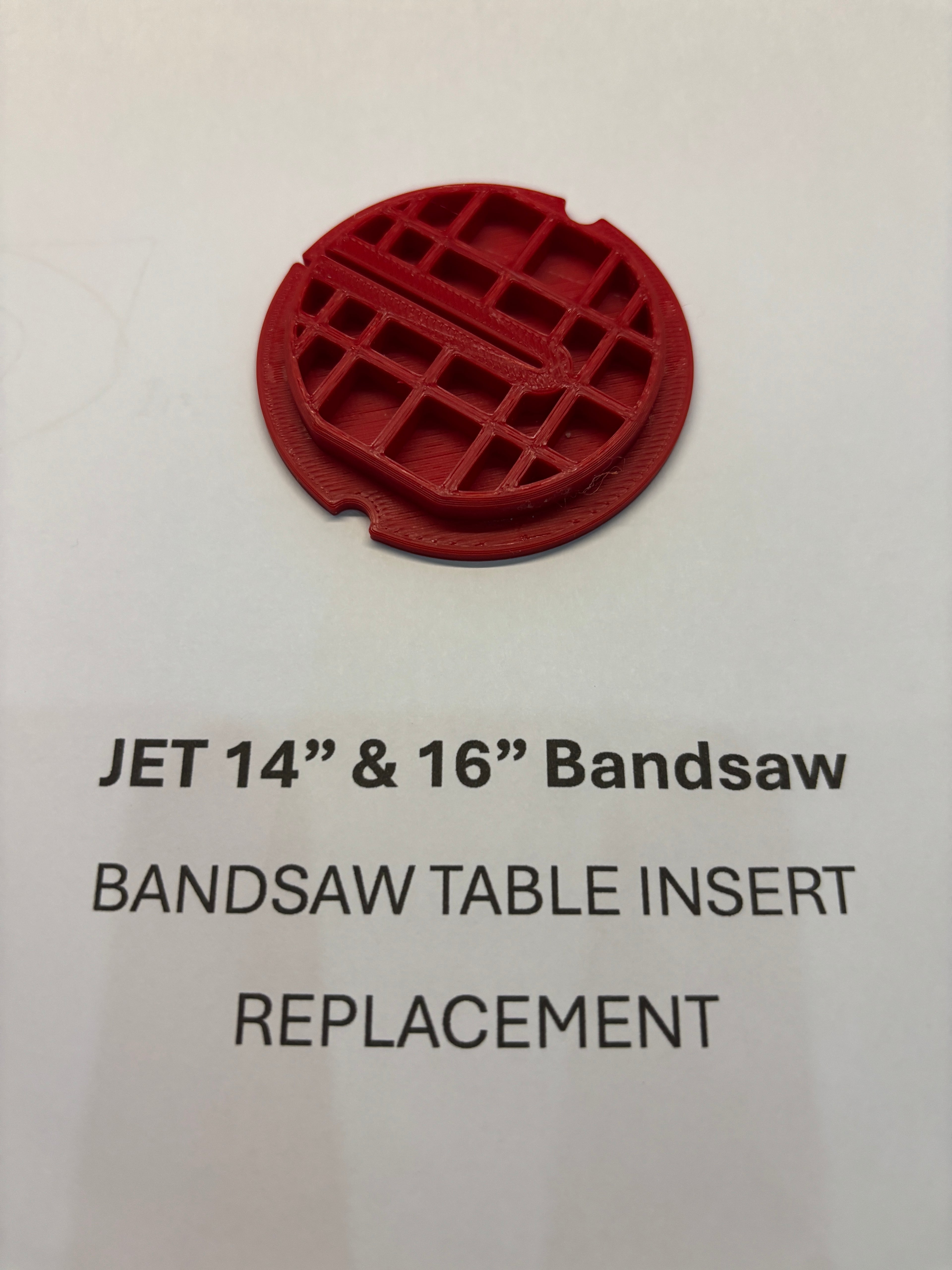 Replacement Bandsaw Table Insert to fit JET 14" and 16"