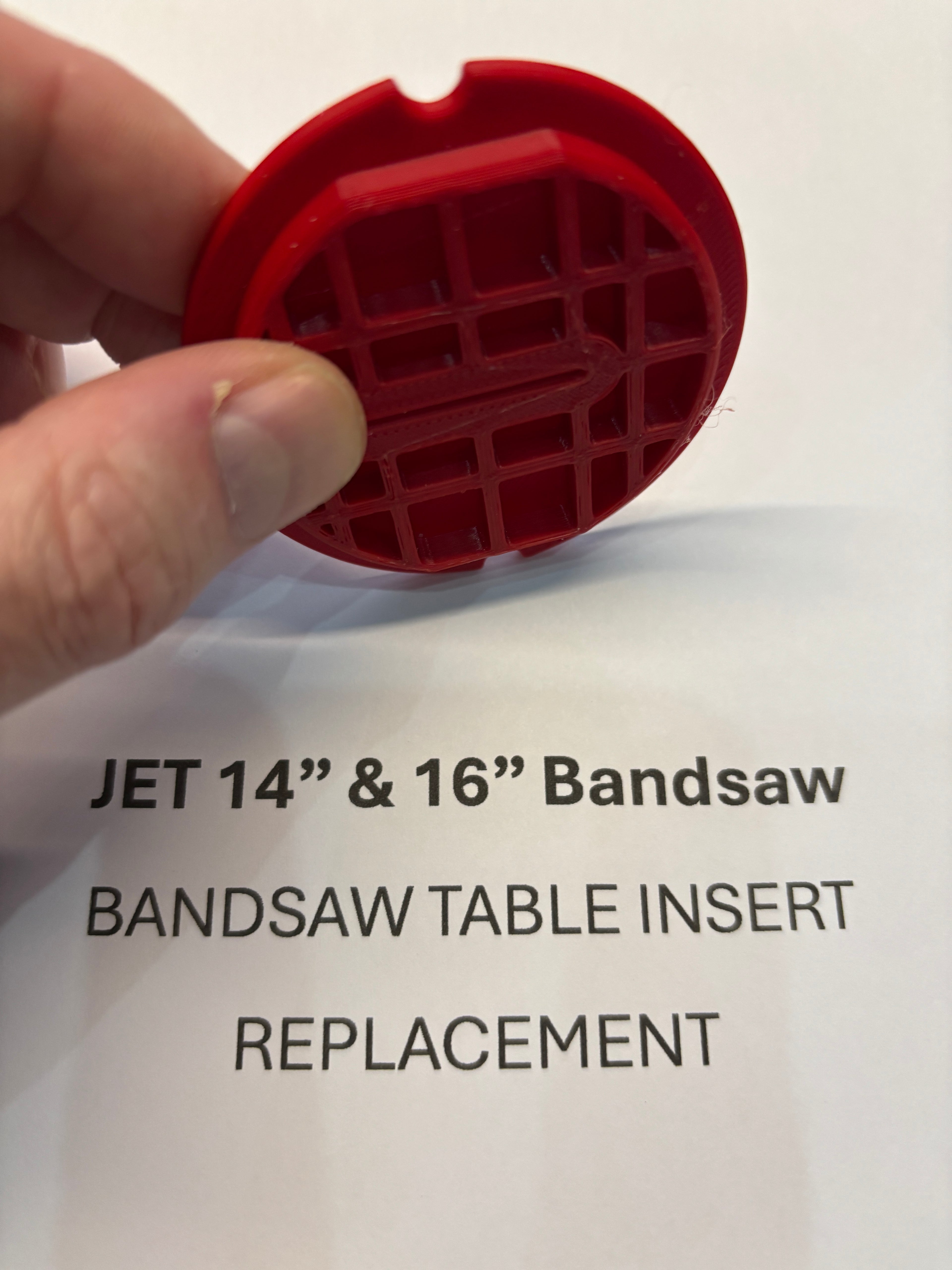 Replacement Bandsaw Table Insert to fit JET 14" and 16"