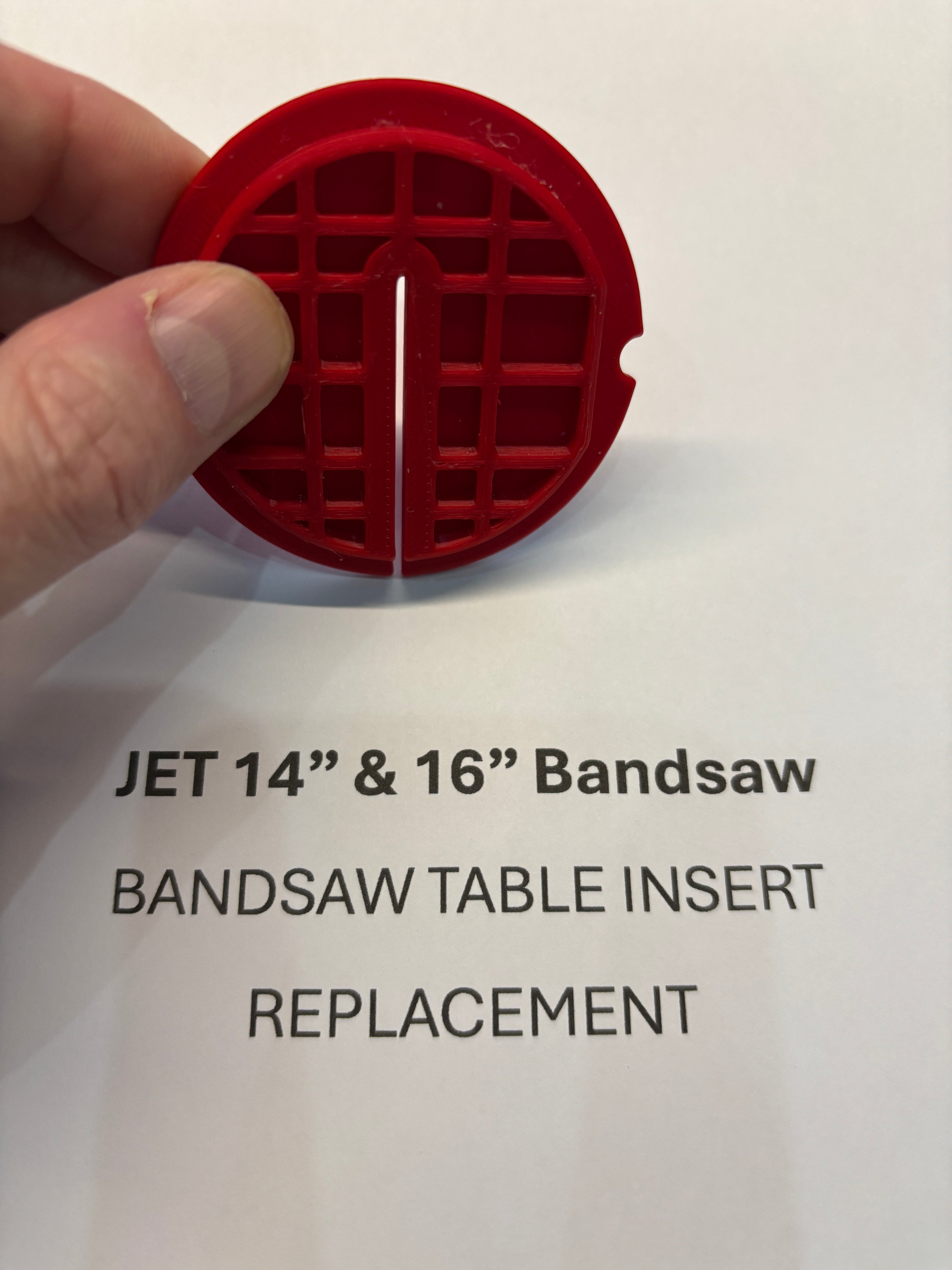 Replacement Bandsaw Table Insert to fit JET 14" and 16"