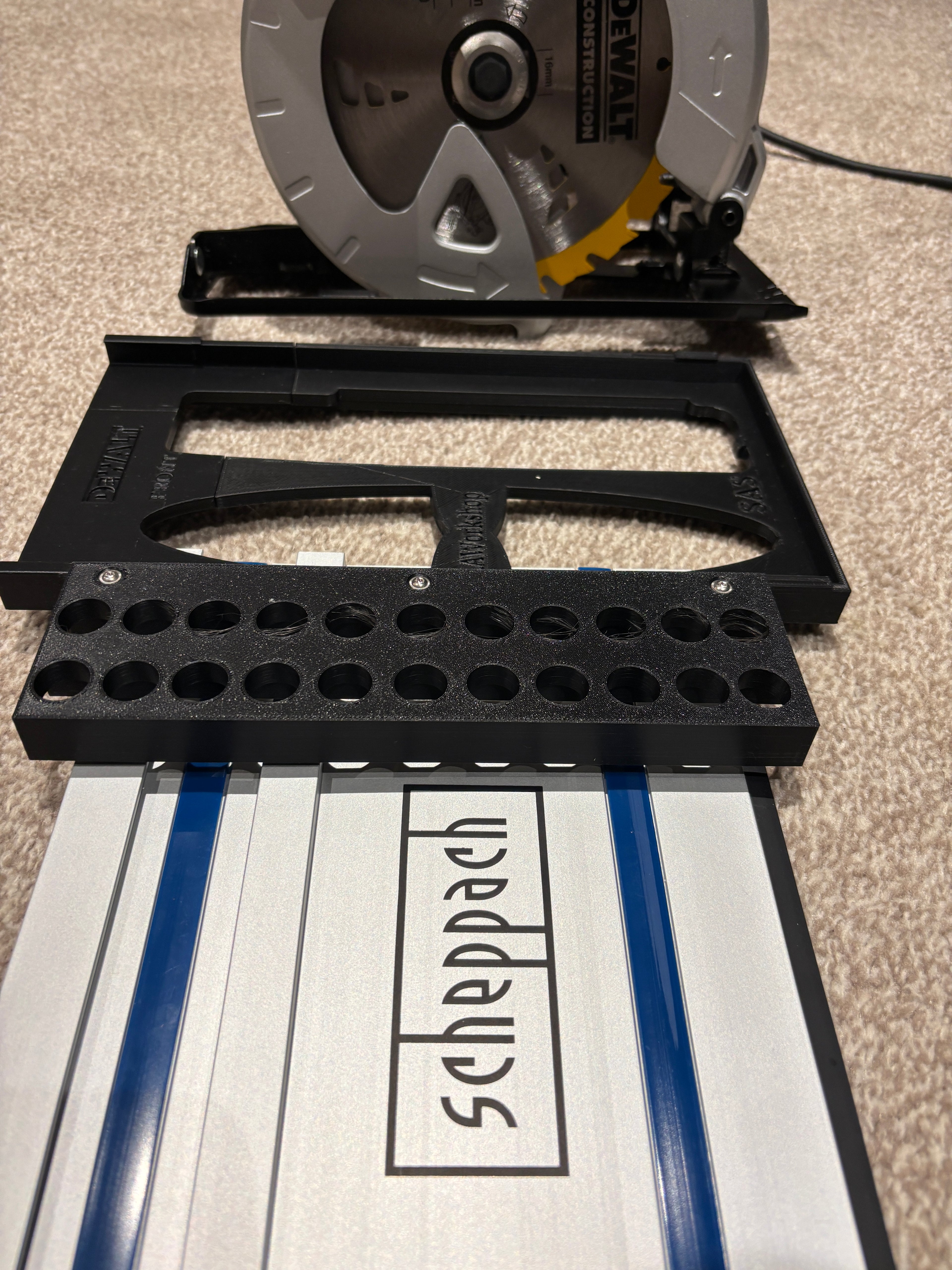 Dewalt DCS391 / DCS565 Adaptor base / Skid plate for Circular Saw to fit Scheppach Guide rail