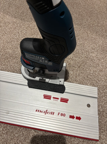 Bosch GKF 12V-8 Cordless Edge Trim Router Base Guide Rail Adapter to Mafell Track / Guide Rail