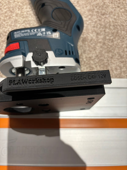Bosch GKF 12V-8 Cordless Edge Trim Router Base Guide Rail Adapter to Evolution Track / Guide Rail