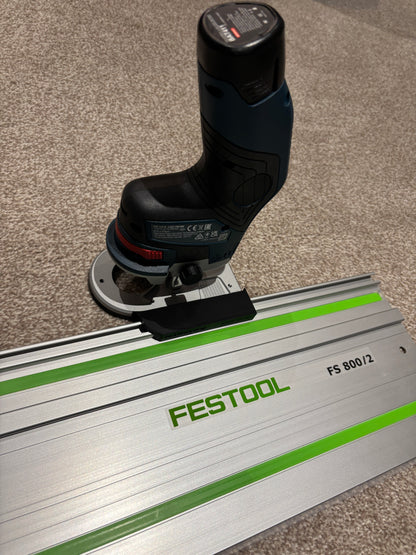 Bosch GKF 12V-8 Cordless Edge Trim Router Base Guide Rail Adapter to Festool Track / Guide Rail