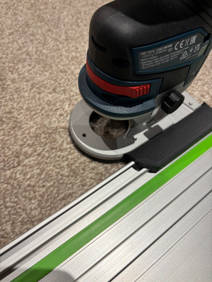 Bosch GKF 12V-8 Cordless Edge Trim Router Base Guide Rail Adapter to Festool Track / Guide Rail