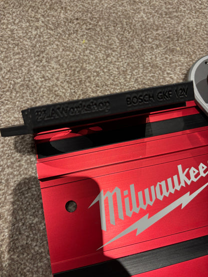 Bosch GKF 12V-8 Cordless Edge Trim Router Base Guide Rail Adapter to Milwaukee Track / Guide Rail