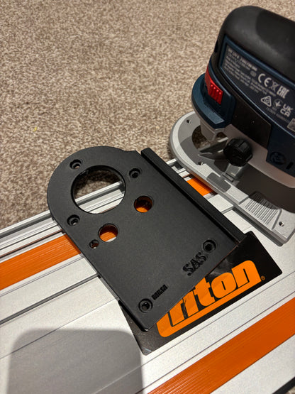 Bosch GKF 12V-8 Cordless Edge Trim Router Base Guide Rail Adapter to Triton Track / Guide Rail