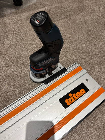 Bosch GKF 12V-8 Cordless Edge Trim Router Base Guide Rail Adapter to Triton Track / Guide Rail