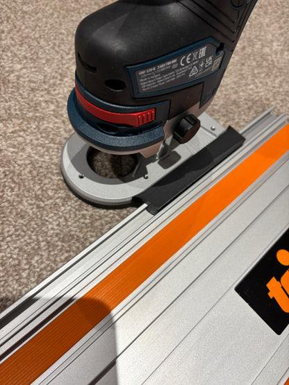 Bosch GKF 12V-8 Cordless Edge Trim Router Base Guide Rail Adapter to Triton Track / Guide Rail