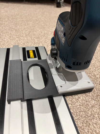Bosch GKF 12V-8 Cordless Edge Trim Router Base Guide Rail Adapter to Dewalt Track / Guide Rail