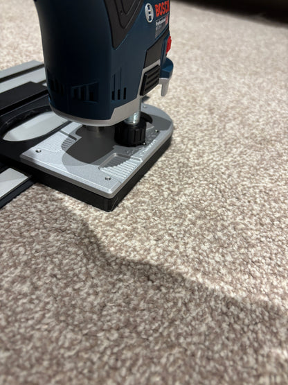 Bosch GKF 12V-8 Cordless Edge Trim Router Base Guide Rail Adapter to Dewalt Track / Guide Rail