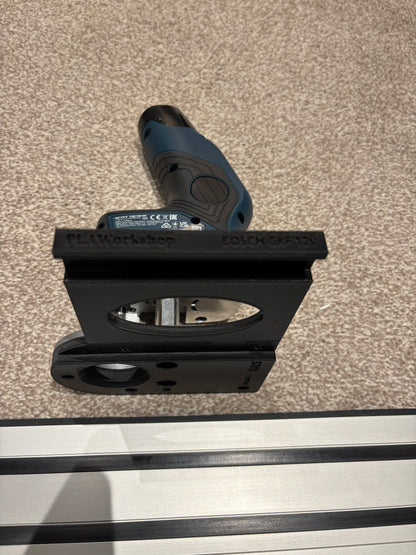 Bosch GKF 12V-8 Cordless Edge Trim Router Base Guide Rail Adapter to Dewalt Track / Guide Rail