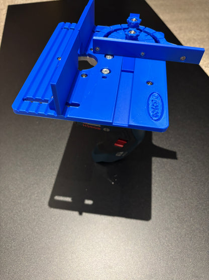 Bosch GKF 12V - 8 Mini Bench Top Router Table with Angle/Fence Guide for Woodworking Bench