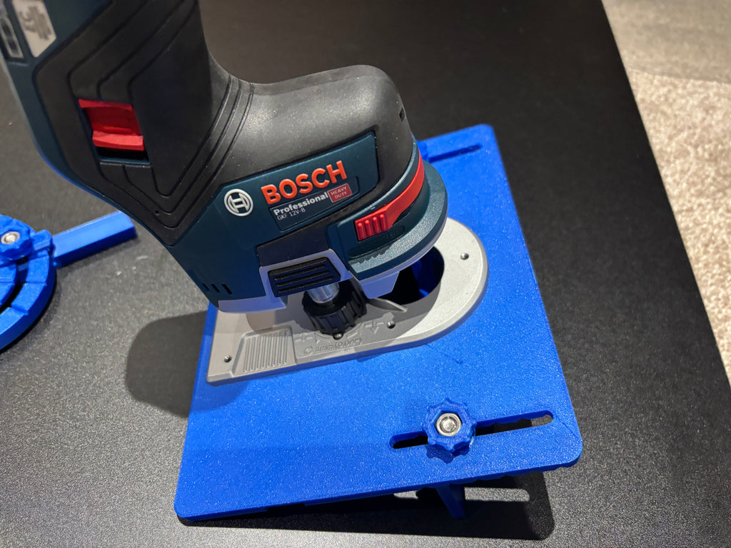 Bosch GKF 12V - 8 Mini Bench Top Router Table with Angle/Fence Guide for Woodworking Bench