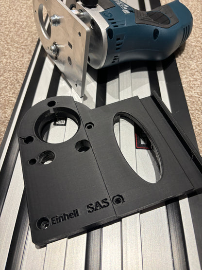 Bosch GKF 12V-8 Cordless Edge Trim Router Base Guide Rail Adapter to Einhell Track / Guide Rail