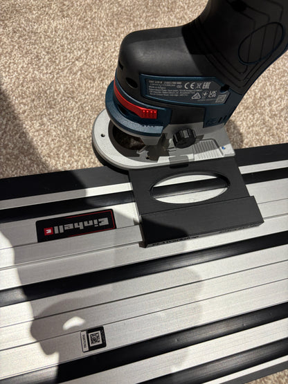 Bosch GKF 12V-8 Cordless Edge Trim Router Base Guide Rail Adapter to Einhell Track / Guide Rail