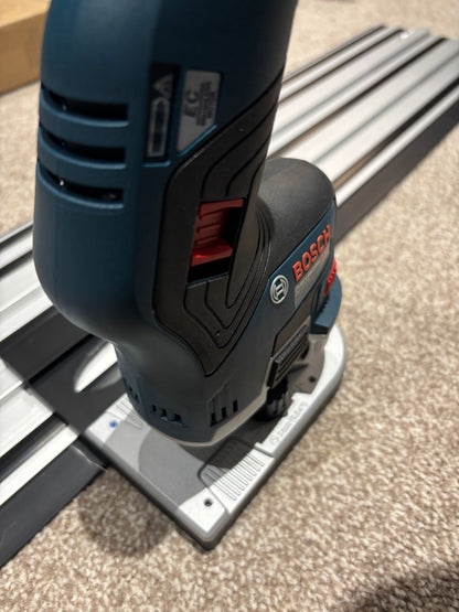 Bosch GKF 12V-8 Cordless Edge Trim Router Base Guide Rail Adapter to Einhell Track / Guide Rail