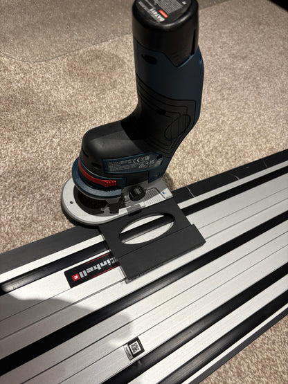 Bosch GKF 12V-8 Cordless Edge Trim Router Base Guide Rail Adapter to Einhell Track / Guide Rail