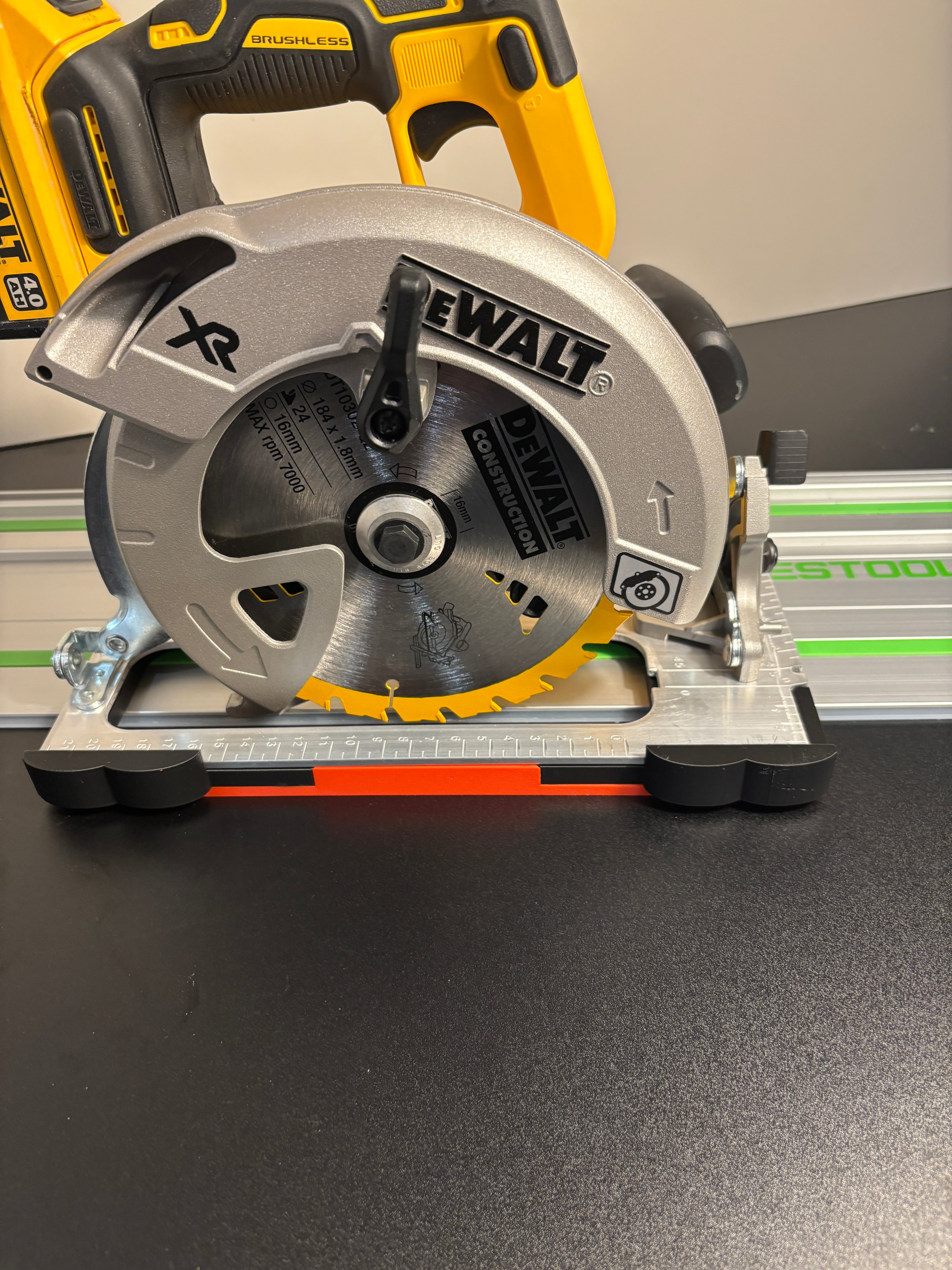 Dewalt DCS570 DWE575 DCS575 DCS578 DCS573 Adaptor base / Skid plate for Circular Saw to fit Festool Guide rail