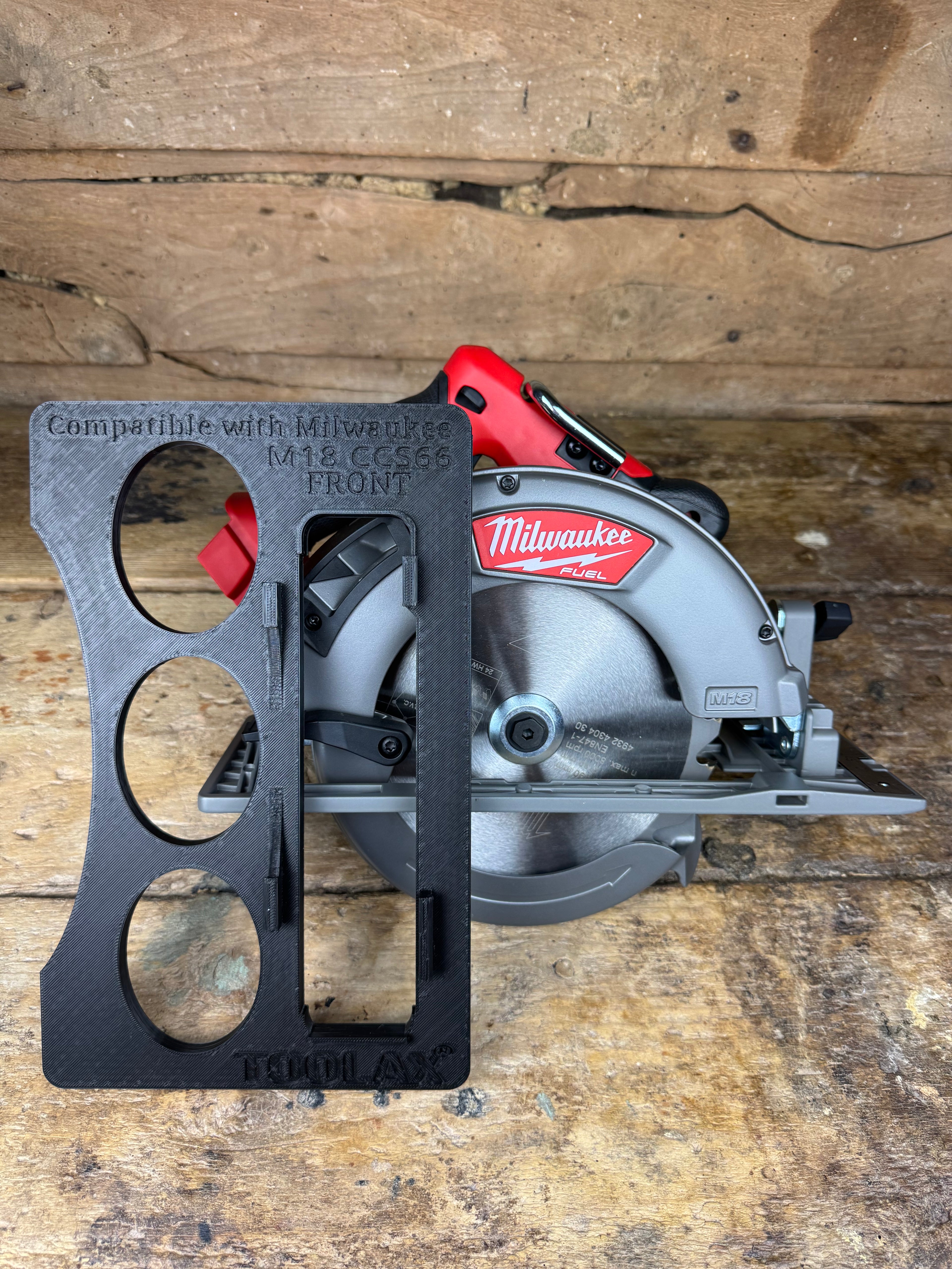 TOOLAX adaptor for Milwaukee M18 CCS66 Adaptor base / Skid plate for Circular Saw to fit Evolution Guide rail