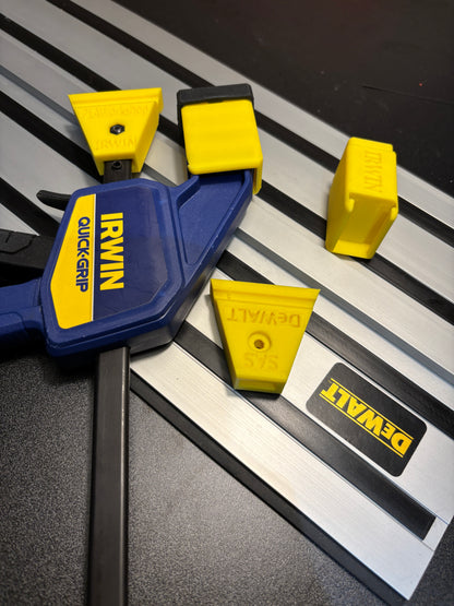 Irwin Quick Grip Clamp Adaptor to fit Dewalt Guide Rail with Riser block- Works with the thinnest of materials - Pair 2x