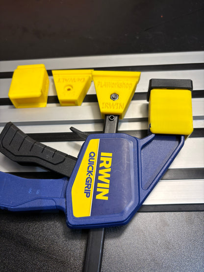 Irwin Quick Grip Clamp Adaptor to fit Dewalt Guide Rail with Riser block- Works with the thinnest of materials - Pair 2x