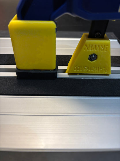 Irwin Quick Grip Clamp Adaptor to fit Dewalt Guide Rail with Riser block- Works with the thinnest of materials - Pair 2x