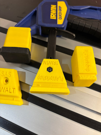 Irwin Quick Grip Clamp Adaptor to fit Dewalt Guide Rail with Riser block- Works with the thinnest of materials - Pair 2x