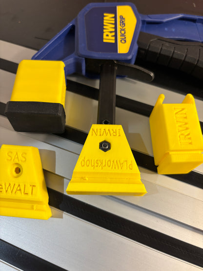 Irwin Quick Grip Clamp Adaptor to fit Dewalt Guide Rail with Riser block- Works with the thinnest of materials - Pair 2x