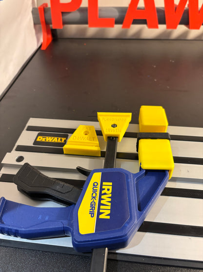 Irwin Quick Grip Clamp Adaptor to fit Dewalt Guide Rail with Riser block- Works with the thinnest of materials - Pair 2x