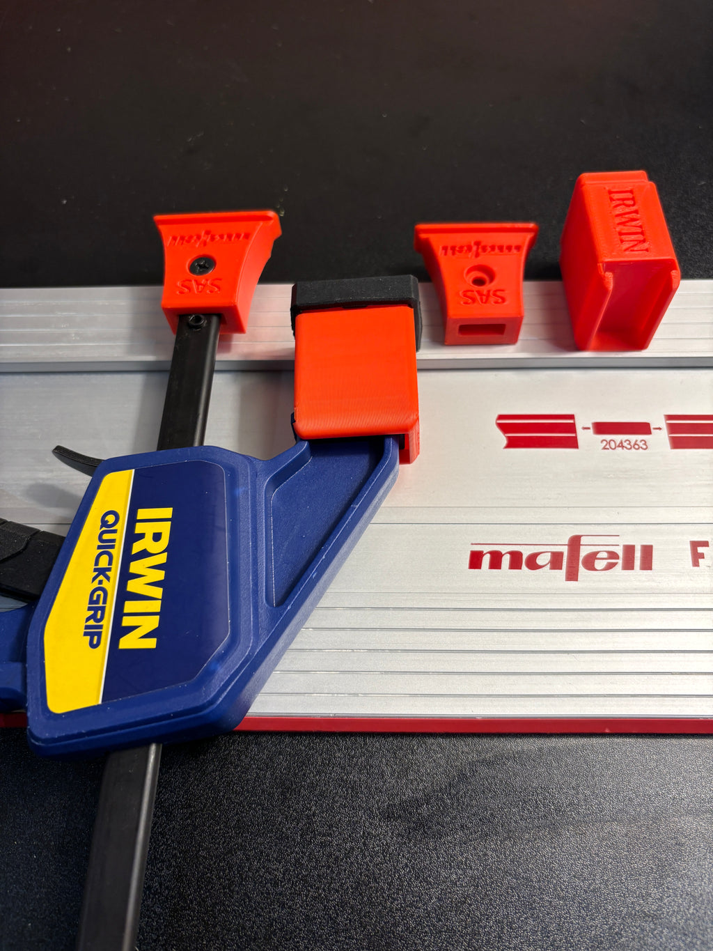 Irwin Quick Grip Clamp Adaptor to fit Mafell Guide Rail with Riser block- Works with the thinnest of materials - Pair 2x