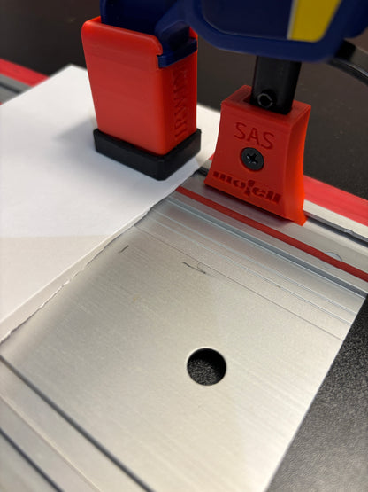 Irwin Quick Grip Clamp Adaptor to fit Mafell Guide Rail with Riser block- Works with the thinnest of materials - Pair 2x