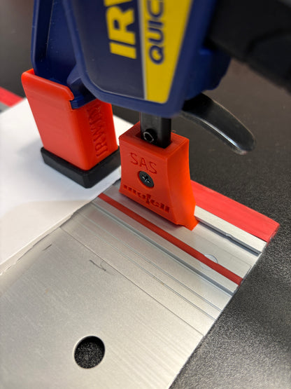 Irwin Quick Grip Clamp Adaptor to fit Mafell Guide Rail with Riser block- Works with the thinnest of materials - Pair 2x